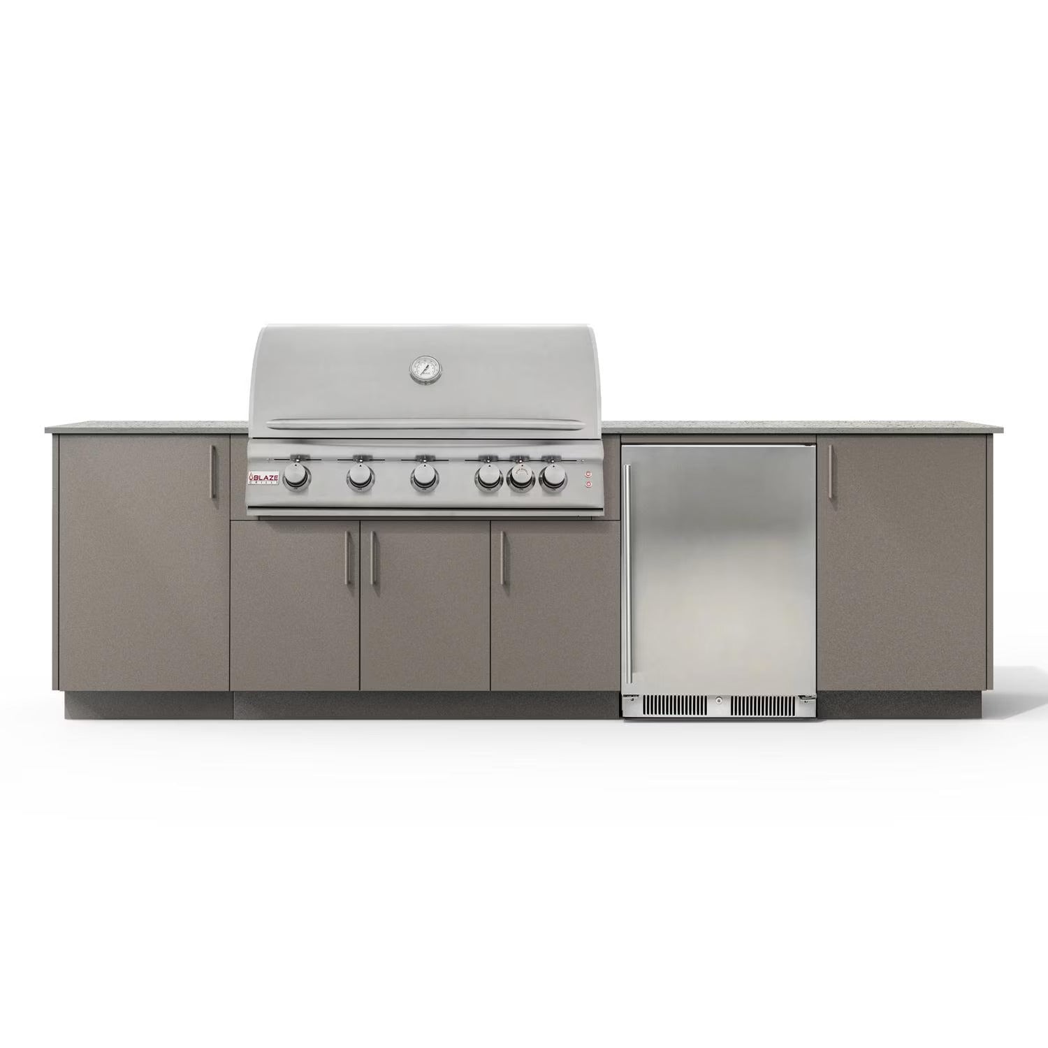 Urban Bonfire Horizon 40 Outdoor Kitchen w/ Blaze Premium LTE Natural Gas Grill, Refrigerator, Keon Dekton Countertop & Clay Finish - B-Horizon-40-Blaze-Keon-Clay (Demonstration Purposes Only - Not For Sale)