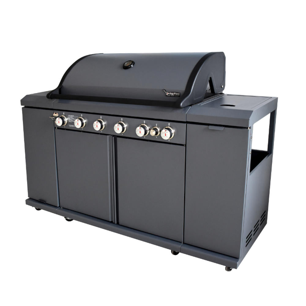 Brand-Man Grills BG2011B6 Rustler Six Burner Propane Gas Grill Center & Kitchen Island (Demonstration only for Supplier Purposes - Not for Sale)